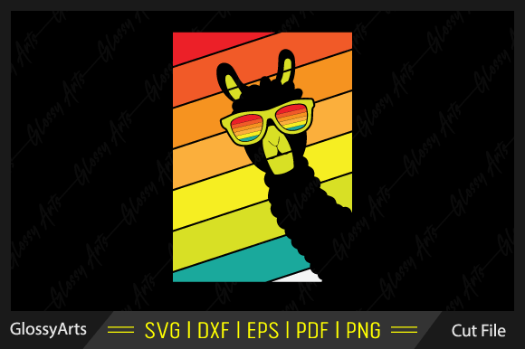 Llama Alpaca Retro Style Svg Cut File Review