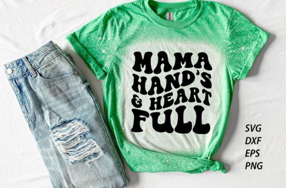 Mama Hands and Heart Full Retro Mama Svg