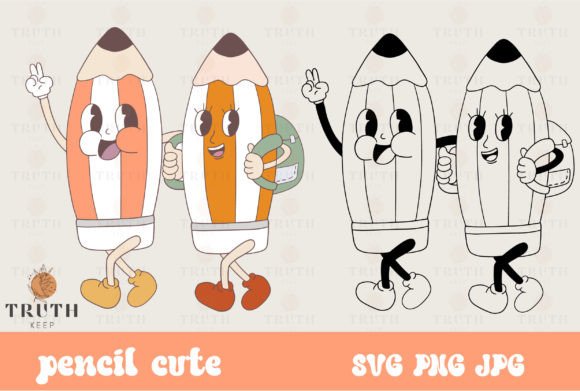 Pencil Cartoon Cute Retro Vintage Svg Review