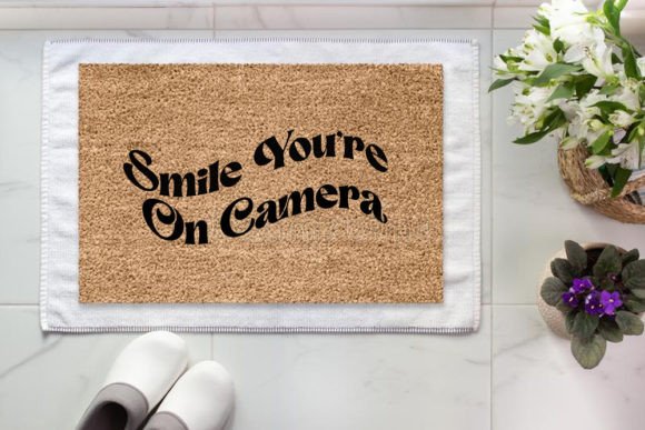 Retro Doormat SVG Design, Smile You're