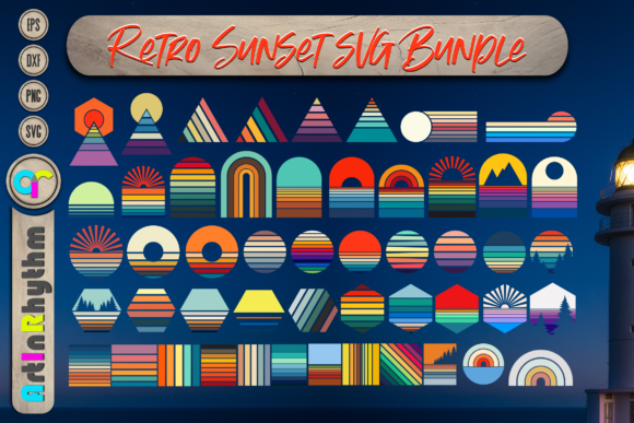 Retro Sunset Svg Bundle, Vintage Shirt